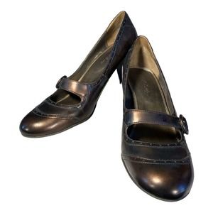 Nickels Soft Women's Fritzi Brown Heeled Mary Jane Shoes 9.5